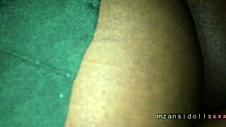african ebony babe with small natural tits gets fucked while masturbating under her skirt