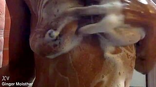 Look At Those Wet Nipples On Ginger's Soapy Belly!