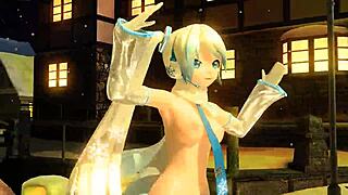 hatsune miku BUILDS a snowman in her FULL NUDE mod for project diva