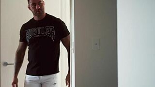 muscle barbie sucking huge cock at gym