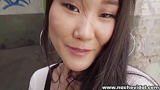 Nacho vidal chases young katana through barcelona alleys, asian princess kisses while stroking big cock!