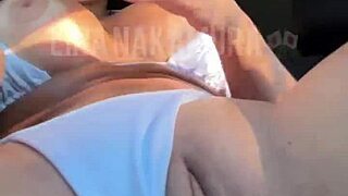 japanese girl rides in the car with pov view