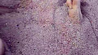 Bare Feet in Sand for Sensory Foot Fetish Modeling