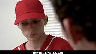 Twink stepson Justin Stone has anal sex with stepdad after baseball