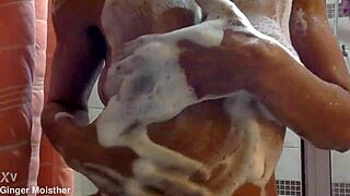 Look At Those Wet Nipples On Ginger's Soapy Belly!