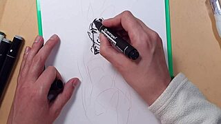 Quick sketch of hot girl in latex.