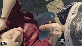 Amateur Whore Craves Outdoor Deepthroat with Stranger