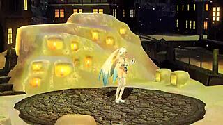 hatsune miku BUILDS a snowman in her FULL NUDE mod for project diva