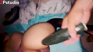 Huge Cucumber Stretches Dafri's Tight Pussy