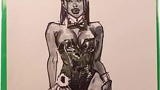 Quick sketch of hot girl in latex.