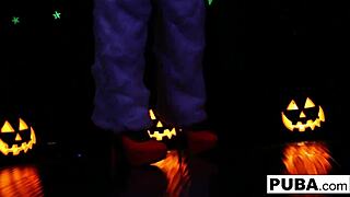 Two Hot Blondes Share Pussy And Ass In Halloween Lesbian Fuck