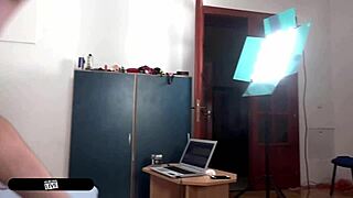 gushing russian receptionist hints at deepthroating inked stud in elevator.