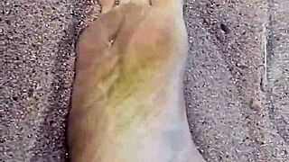 Bare Feet in Sand for Sensory Foot Fetish Modeling