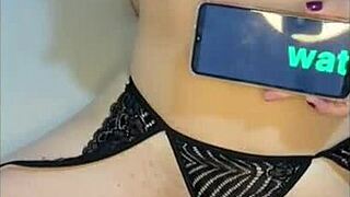 My black lingerie, bouncing ass, low moans, filmed riding reverse