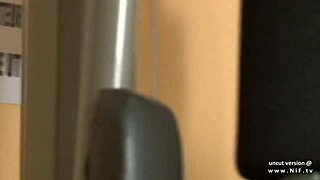 French tanned beauty gets pounded hard and jizzed on at the gym.