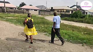 horny student fucks ebony teacher for grades, creampie in doggy 😏