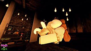 Candy wears her cosplay bunny outfit in the video