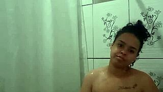 feeling so good fingering my tight latina pussy in the warm shower