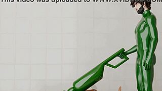 a guy uses a rotating machine on another guy