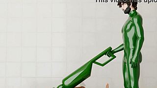 a guy uses a rotating machine on another guy