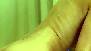 feeling the unbelievable natural big tits in the massage room