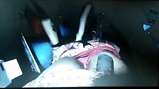 Slut fucks two hung guys at pole, swallows cum