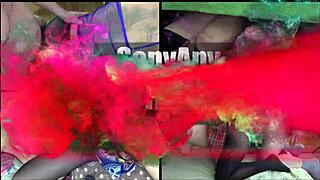 Risky handjob under the table during class with xsanyany