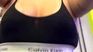 Residents Stare At Wet Pussy In Gym