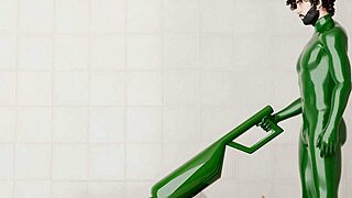 a guy uses a rotating machine on another guy