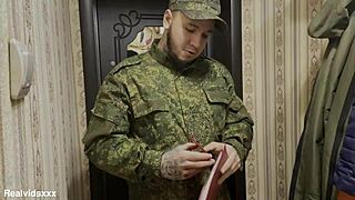 russian soldier bangs lonely wife hard