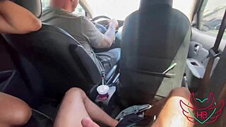 Wife sucked me while husband drove! So hot!