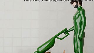 a guy uses a rotating machine on another guy