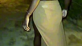 pretty black amateur flashes tight pussy in ibiza public spot