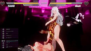 Exciting lesbian battle game with intense action and strategic moves in a competitive setting.