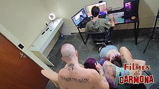 i caught my friends fucking hard with big cocks in the office quickie