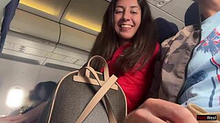 Beautiful Brunette JERKS OFF In Public Toilet!