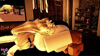 キャンディがコスプレバニー衣装を着てビデオで