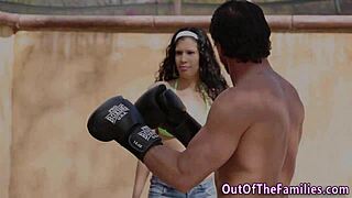 the stepdaughter gets her pussy licked and eaten in hardcore oral action