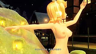 kagamine rin snowman project diva nude mod full nude mod with big tits and ass exposed in snow