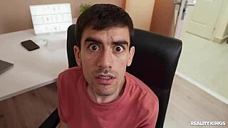 Two porn muses surprise me with intense sucking and fucking.