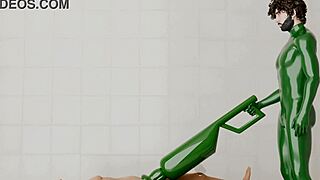 a guy uses a rotating machine on another guy