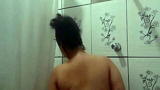 feeling so good fingering my tight latina pussy in the warm shower