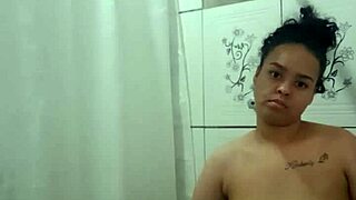 feeling so good fingering my tight latina pussy in the warm shower