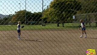 Watch These Baseball Players Threesome With Blonde Lesbian!