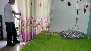 jerking off in aunt's bed while she bathes