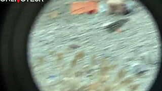 Beach Voyeur Watches Round Booty Babe Swallow Cum