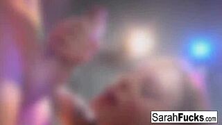 Wife teases strangers in sauna with flashing and spying