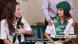 Hell yeah! Stepmom and scout get dominated in wild threesome!