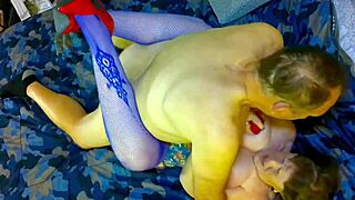 granny del flors enjoys a thrilling double cum moment