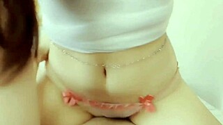 my submissive mexican neighbor with huge boobs lets me cum on her back after footjob